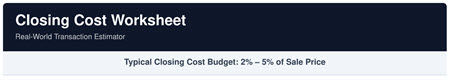 closing cost worksheet